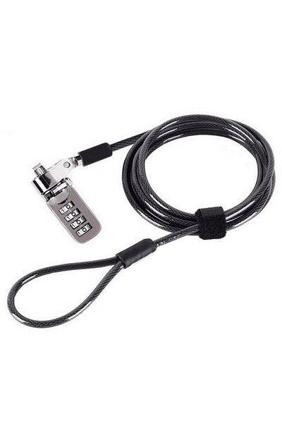 BOEM Cablu de securitate cu cod, oscilație 90°, lacăt de 6,3 mm, formă de T, pentru laptop, accesorii de birou