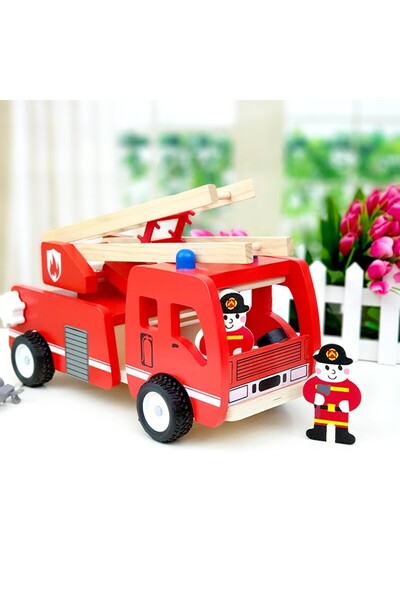 sallma Wooden fire truck, Montessori, 3+ years