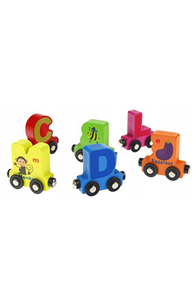 OEM Montessori magnetic wooden train, 1 locomotive and 26 letter cars, 2.18 meters