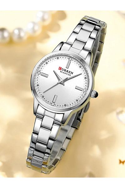 Curren -9094 Original Brand Stainless Steel Band Wrist Watch For Women With Free Box