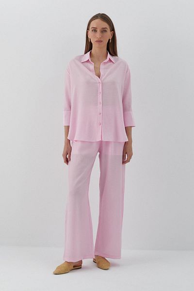 MARKALİSTE Elastic Waist Crinkle Trousers Pink