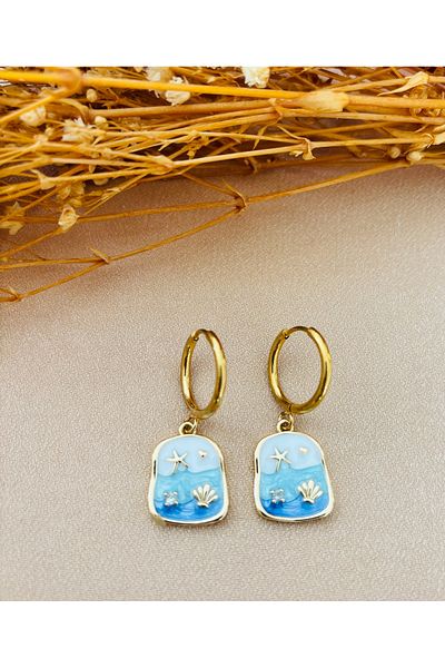 Markiz Takı Steel Color Design Earring Models 2 cm (Figure)