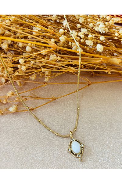 Markiz Takı Steel Color Design Necklace Models 2 cm (Figure) 40 cm +5 cm Chain
