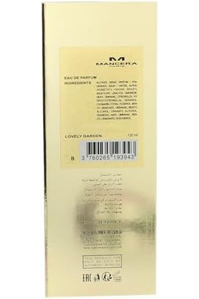 Mancera Lovely Garden Eau de Parfum for Women by Mancera, 120 ml