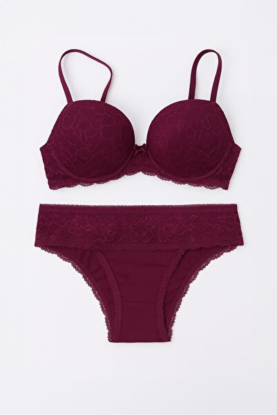 Pierre Cardin طقم حمالة صدر نسائية من الدانتيل من ليون