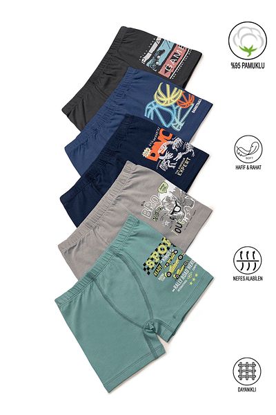 ÖZKAN underwear Özkan 31802 Опаковка от 5 меки, удобни къси панталони боксерки за момчета, памучни смесени цветове