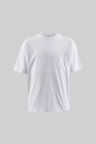 Machinist Tricou alb oversize din bumbac de bază pentru bărbați