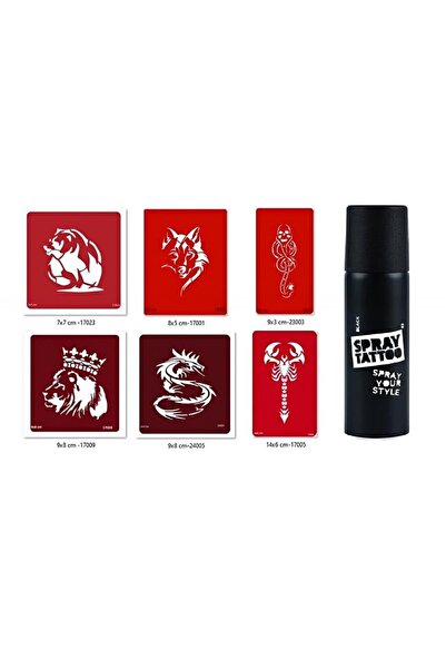 Genel Markalar Süpertrend Ayı Ve Akrep Geçici Sprey Dövme Seti Spray Tatto