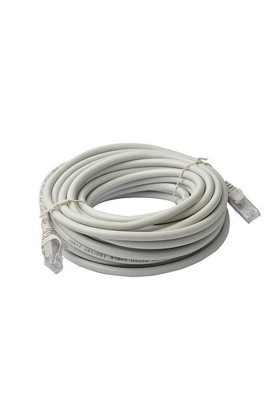 BOEM Cablu de rețea UTP, gri, Ethernet Cat 5e, lungime 10 m - cablu patch internet cu mufă, conector RJ45