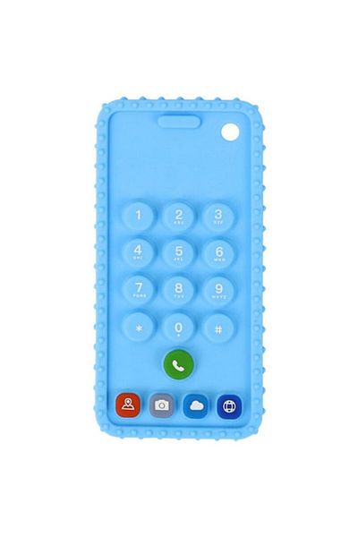 OEM Telefon de jucarie pentru dentitie, din silicon, albastru, BPA FREE