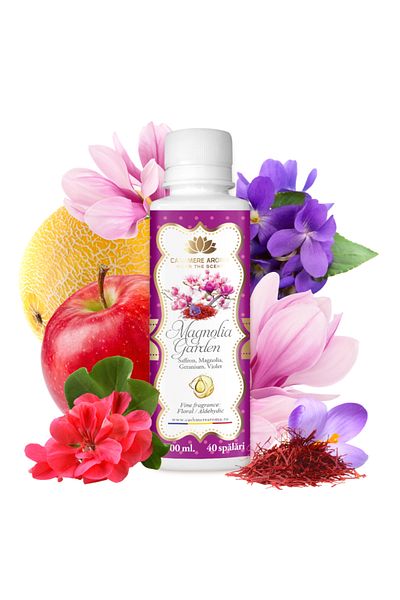 Cashmere Parfum de rufe MAGNOLIA GARDEN cu arome de mușcate, mere, magnolii, violete, pepene galben, 200 ml