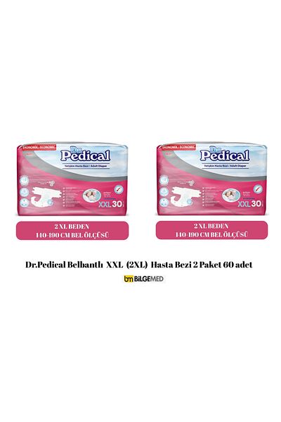 Dr.Pedical Dr. Pedical Belbant Textile Surface Patient Diapers XXL 60 Pieces