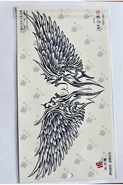 Genel Markalar Büyük Boy Kanat Göğüs Sırt Için 28x15 Cm Gzxt-027 Yarı Kalıcı Geçici Dövme