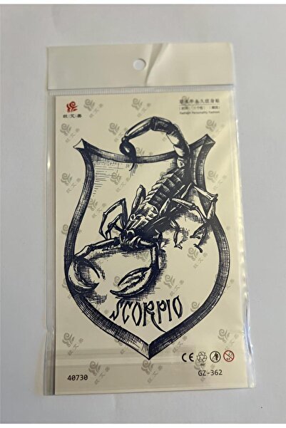 Genel Markalar Akrep 18x11 cm 1 Ay Kalıcı kalıcı Geçici Dövme Yapıştırma Dövme