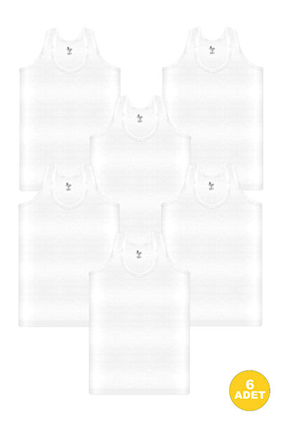 CENNETOĞLU Boys' 100% Cotton White Undershirts 6-Pack