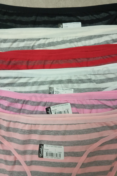 Nana & Mayka Moda Pachet de 6 chiloți bikini din bumbac pentru femei Passion Irmak – dungi, culori mixte Standard M - L