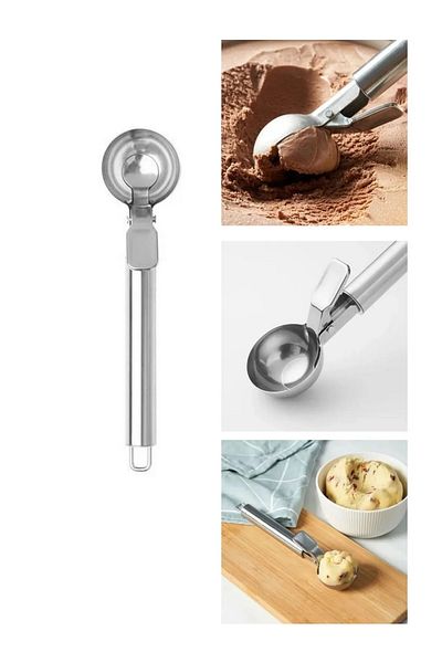 garaccu Stainless Steel Long Lasting Easy to Grip Ice Cream Spoon with Stylish Design