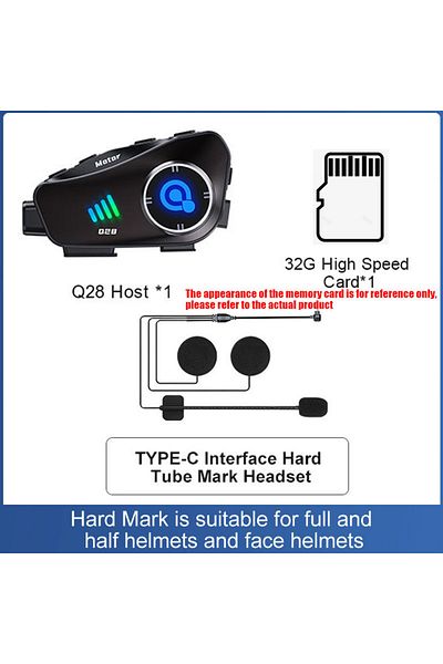 Choice Hard Mic Add 32gb Q28 Motorcycle Helmet Bluetooth Headset 1080p Hd Wireless Camera Super Wide-angle