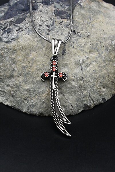 Prestige Hz. Ali Zülfikar Kılıcı Kırmızı Zirkon Taş Süslemeli 925 Ayar Gümüş ...