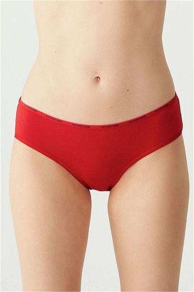 U.S. Polo Assn. Us Polo Assn. 67002 Women's High Waist Slip-5 Piece Set-Black&Ten&White&Salmon&Red