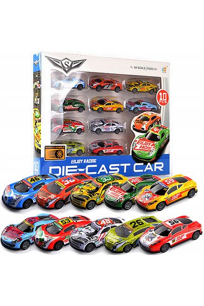 Pitikot Set 10 masinute Aliaj,1:64, Multicolor Pitikot®