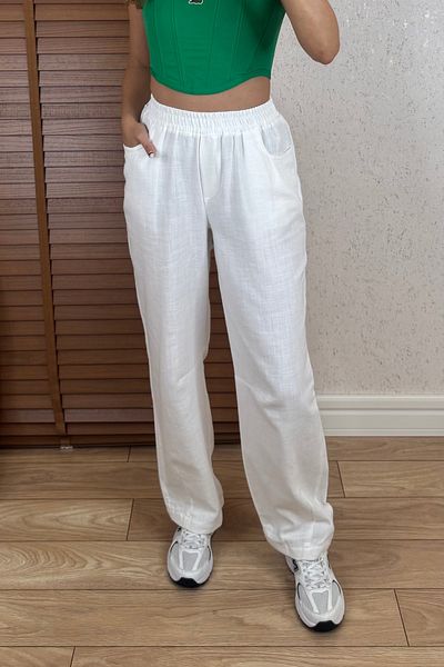 Mucios La & Vetta White Linen Trousers