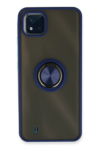 NewFace حافظة هاتف Realme C11 2021 من السيليكون مع حلقة مونتريال - أزرق داكن ...