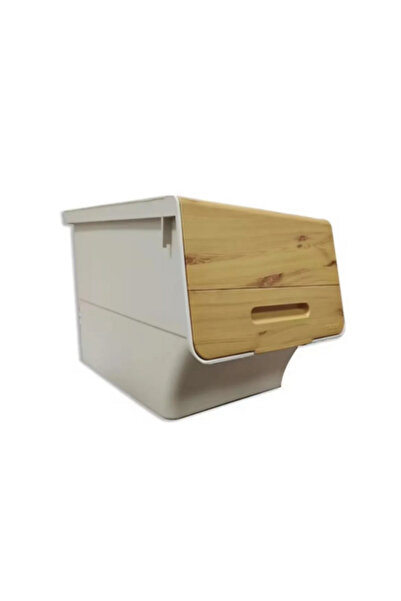 nextbuy Tekli Organizer Bambu Çok Amaçlı Kutu Tekerlekli Patateslik Sebzelik Soğanlık Kutusu Oyuncak Sepeti