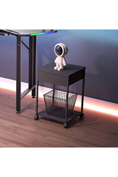 Adore Mobilya Multi Çekmeceli Keson Carbon Fiber - Siyah 40x40x60 cm