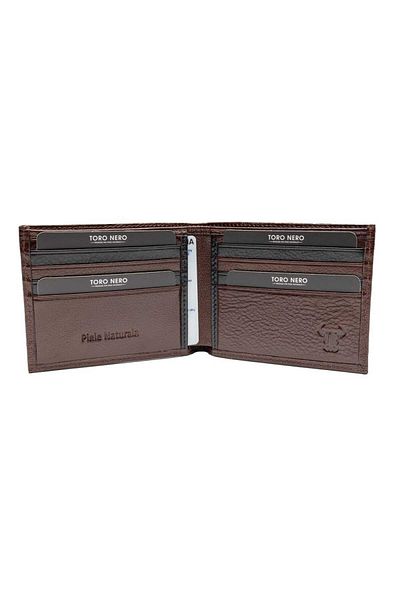 Toro Nero Men's Wallet Made Of Brown Genuine Leather Double Line Wallet