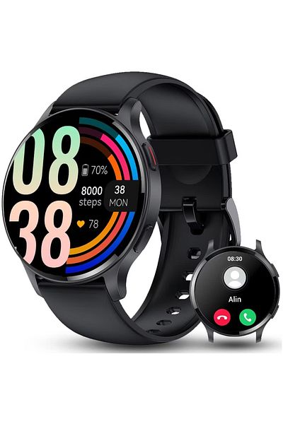 Smart Vibe Smartwatch Super AMOLED WiX™ GRANDE 1.43” Infinity Vision, Bluetooth Call, Voice Assistant, Black