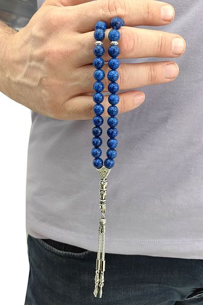 Chavin 8 mm Lapis Stone Natural Stone Rosary Ey12
