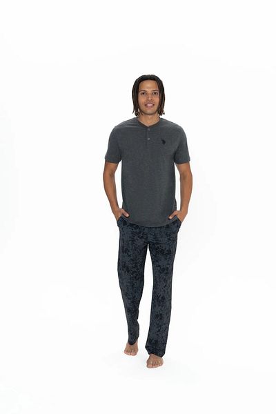 U.S. Polo Assn. Πόλο Ασν. Ανδρικό Σετ Πιτζάμες με 3 Κουμπιά