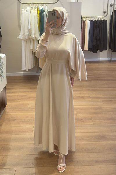Birgül Bektaş Cloak Detailed Dress