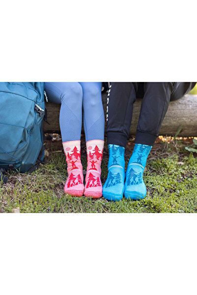 Try to Fly Merino Wool Hiking Socks with Turquoise Climbers