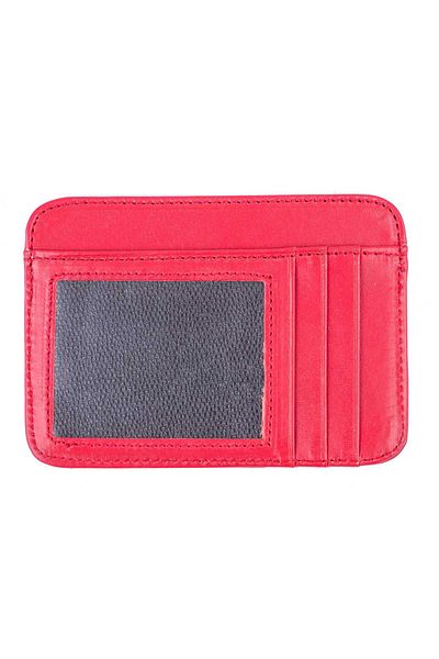 Toro Nero Men's Card Holder Made Of Genuine Leather, Red, Open Wallet
