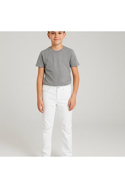 Jaju Baby White Linen Boys' Trousers