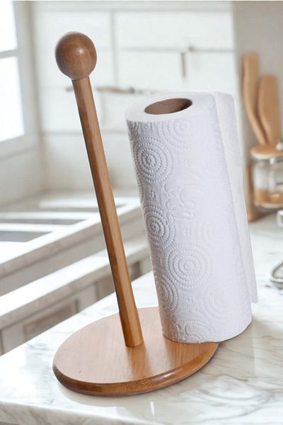Manaferra Lux Bamboo Paper Towel Holder & Napkin Holder