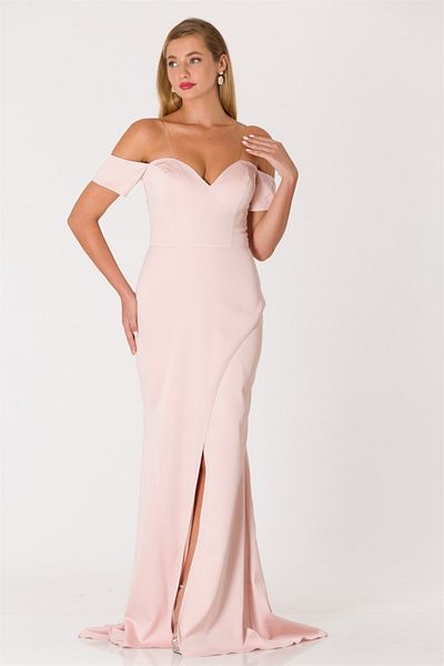 Bluewhite Βραδινό φόρεμα Gani Boat Neck Slit