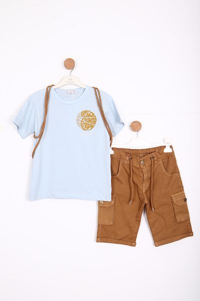 xo kids moda Male Child Bottom Top Shorts Suit 8-14 Years 4146