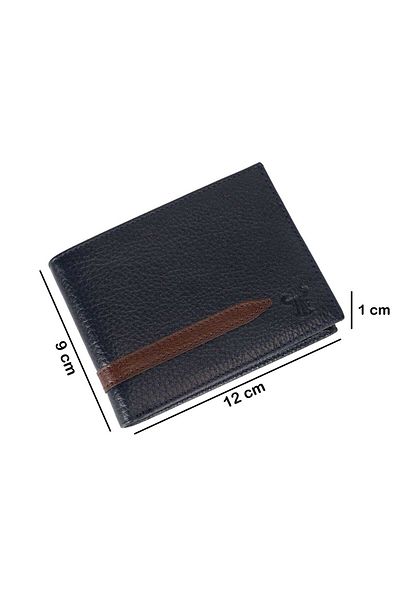 Toro Nero Men's wallet made of genuine leather, navy blue Attila