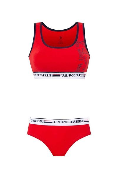 U.S. Polo Assn. BAZA. Polo Assn. Set bustieră-chiloți imprimat pentru damă