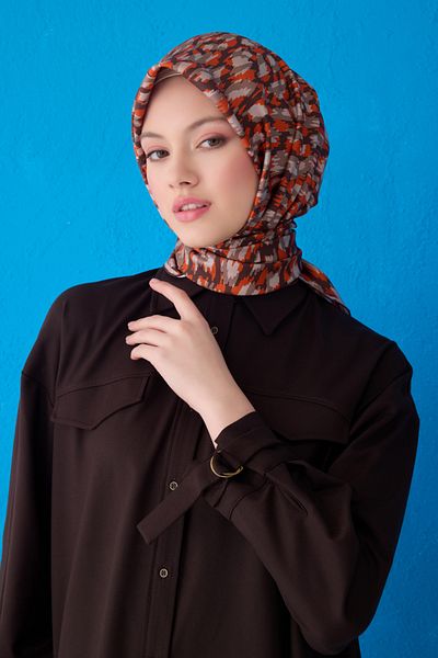 Belli Κασκόλ Pure Silk 4103D (Twill Silk) 90 x 90 Καφέ