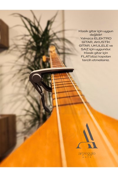 arpeggio ARTE Guitar Capo, Guitar Capo, Acoustic Guitar, Electric Guitar, Ukulele Capo, Saz(Binding) Capo, Grey Capo