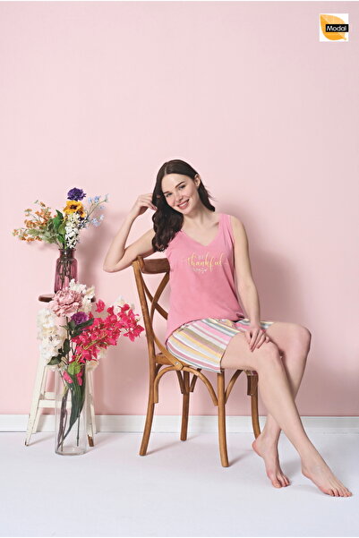 Over Sleep by Poleren Anti-Pilling Fabric Summer Suspender Women's Shorts Set