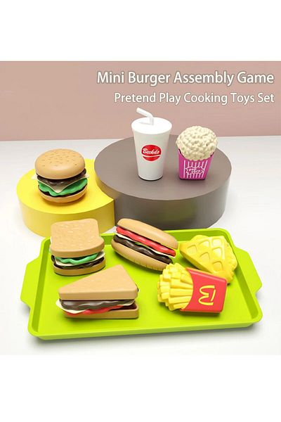 Choice 9Pcs/set Children Pretend Simulation Food Toys Play House Hamburger Fries Model Cooking Role Play...