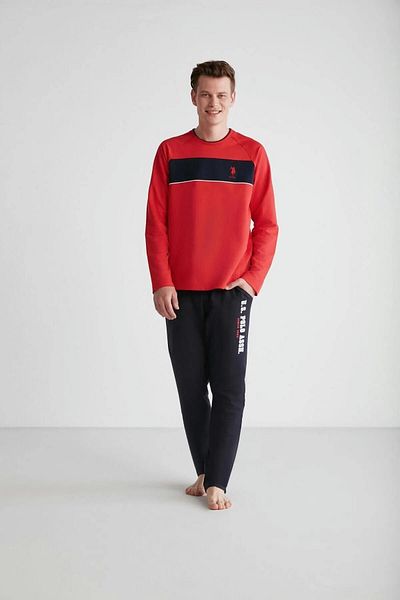 U.S. Polo Assn. Σετ πιτζάμες U.S. Polo Assn Ανδρικά με ριγέ στρογγυλό γιακά