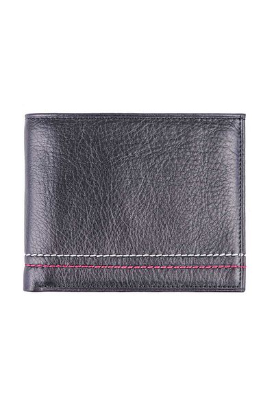 Toro Nero Men's Wallet Made Of Genuine Black Leather Double Line Wallet