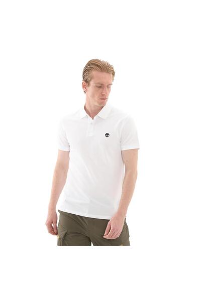 Timberland B0A6Bx41001-R Timberland Millers Rver Short Sleeve Stretch Polo Men's T-Shirt White