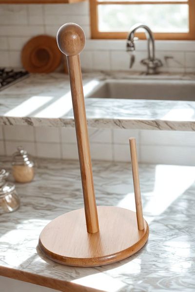 Manaferra Lux Bamboo Paper Towel Holder & Napkin Holder